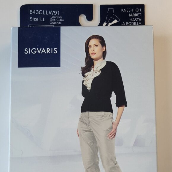 Sigvaris Medical Compression Hosiery / Knee-High / LL / Graphite / 843CLLW91 - Picture 5 of 6